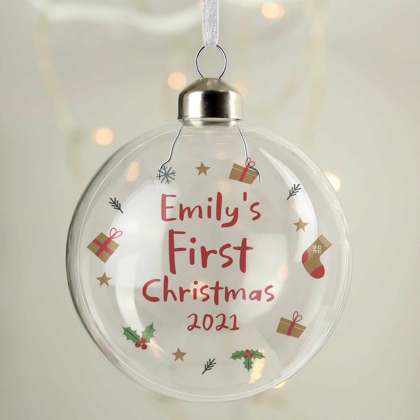 Personalised '1st Christmas' Glass Bauble