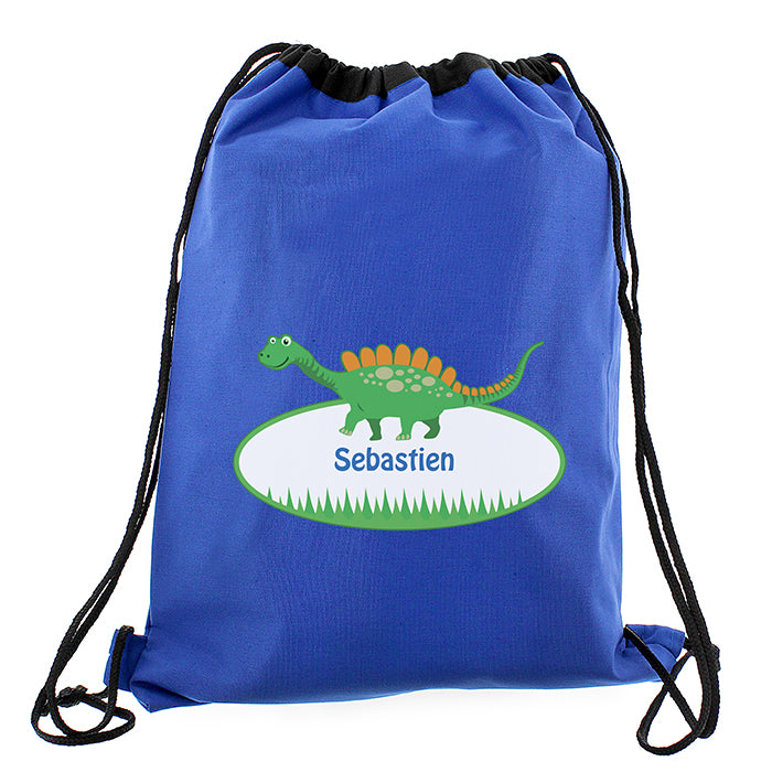 Personalised Dinosaur Blue Swim, Gym or Kit Bag
