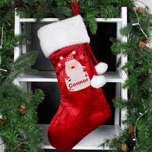 Personalised Pocket Santa Red Christmas Stocking