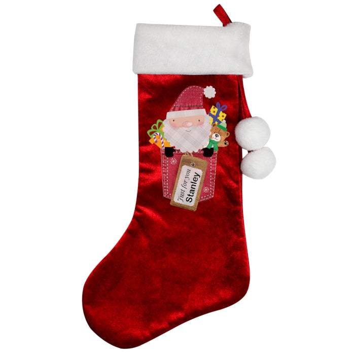 Personalised Santa Claus Red Christmas Stocking