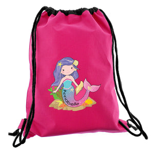 Personalised Pink Mermaid Swimming, Gym or Kit Bag