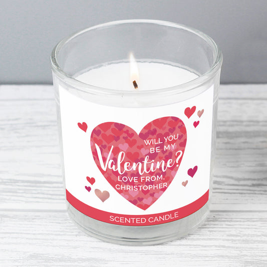 Personalised Valentine's Day Confetti Hearts Scented Jar Candle