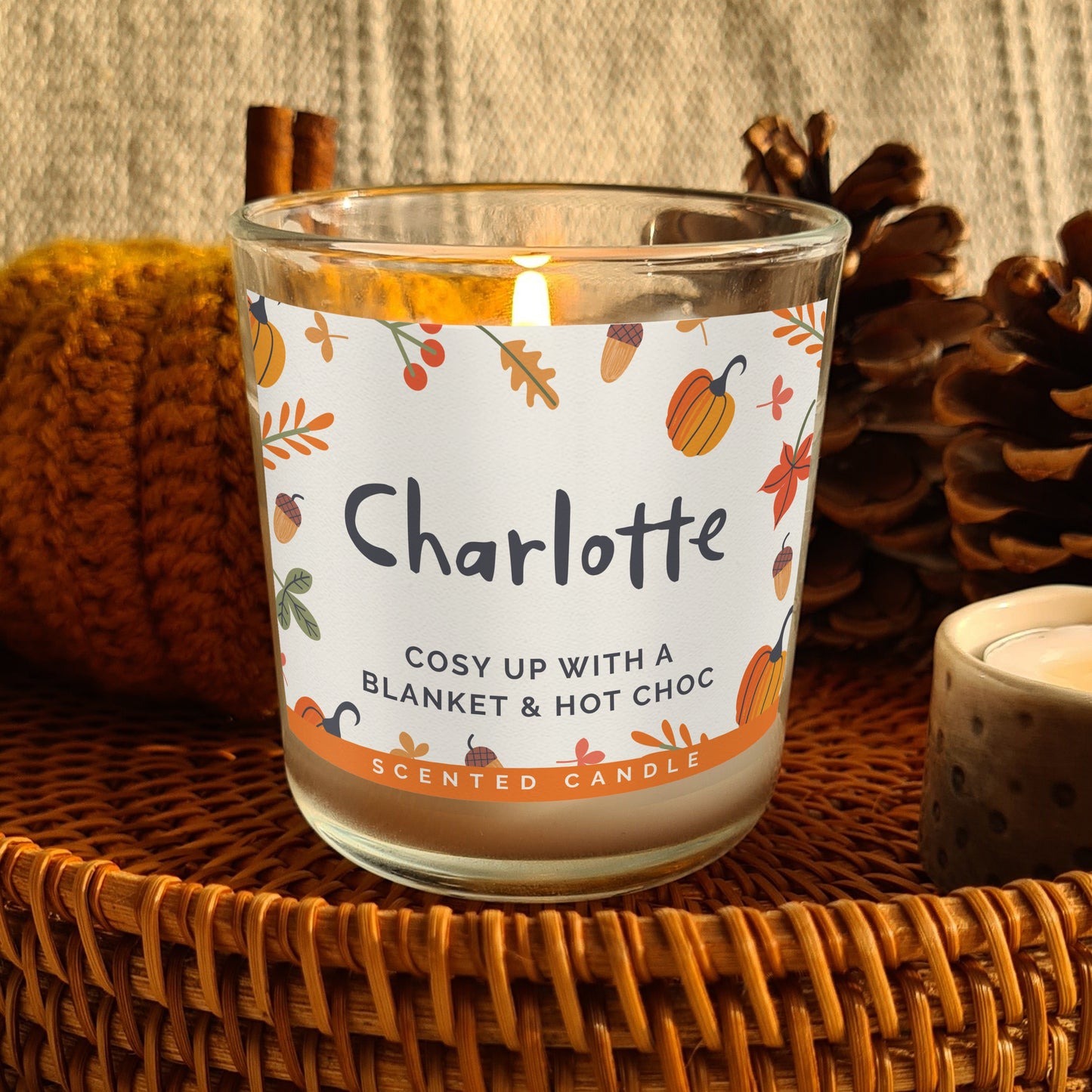 Personalised Pumpkin Scented Jar Candle (perfect for Halloween)