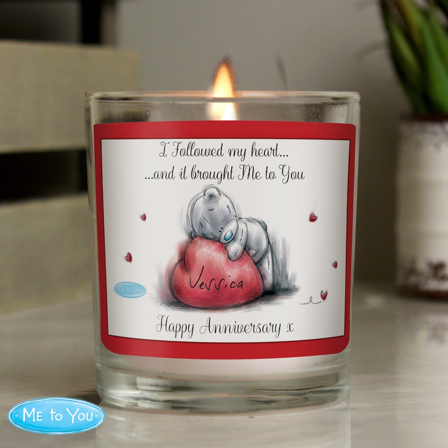 Personalised 'Me To You' Heart Scented Jar Candle - Perfect for Valentine's Day