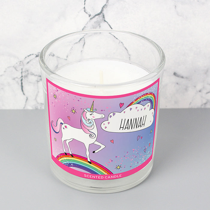 Personalised Unicorn Scented Jar Candle