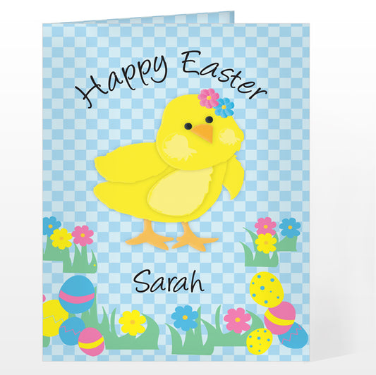 Personalised Happy Easter Chick Card