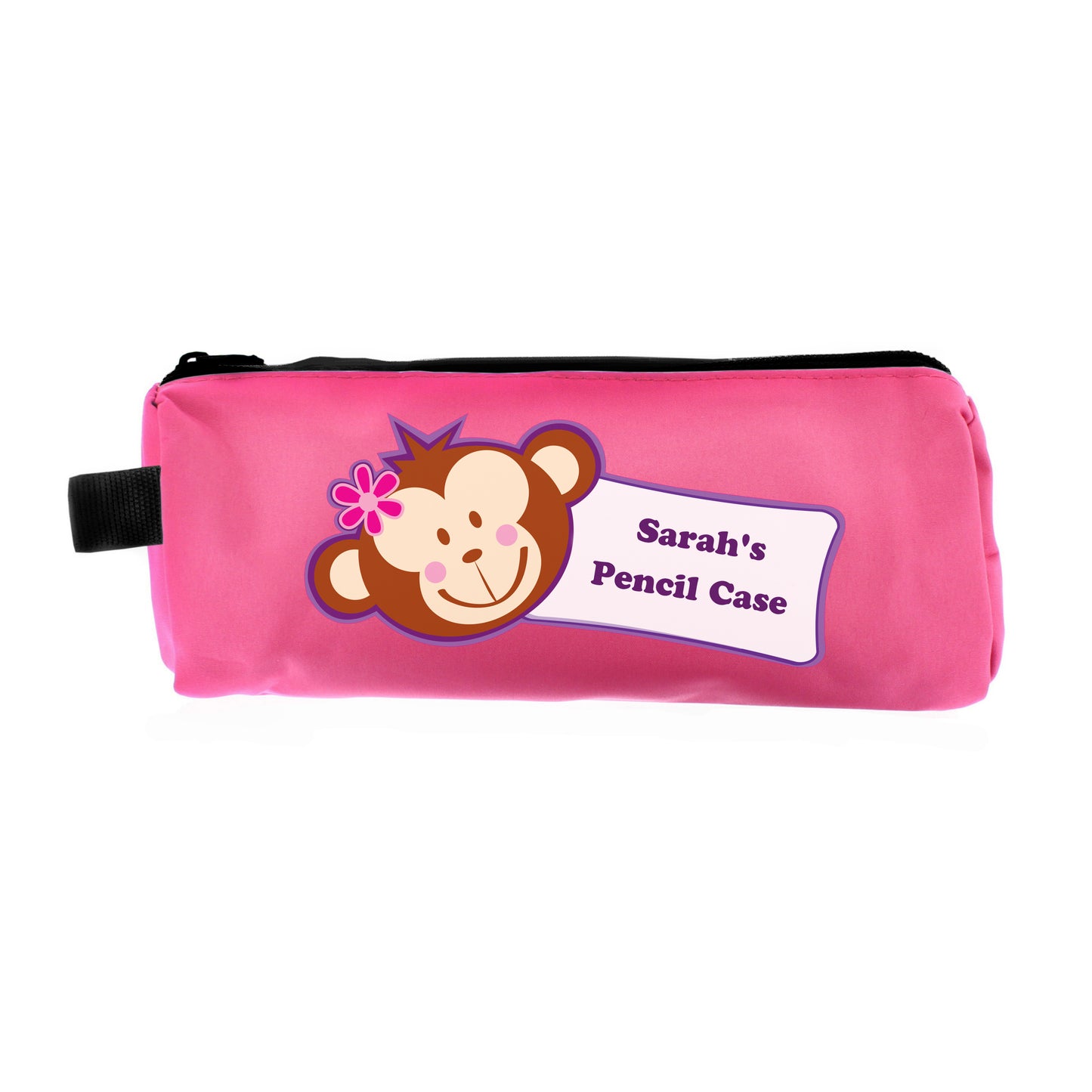 Personalised Monkey Pencil Case - Pink or Blue