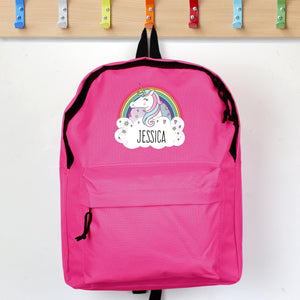 Personalised Unicorn Pink Backpack