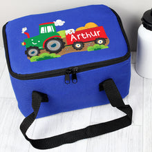 Personalised Blue Tractor Lunch Bag