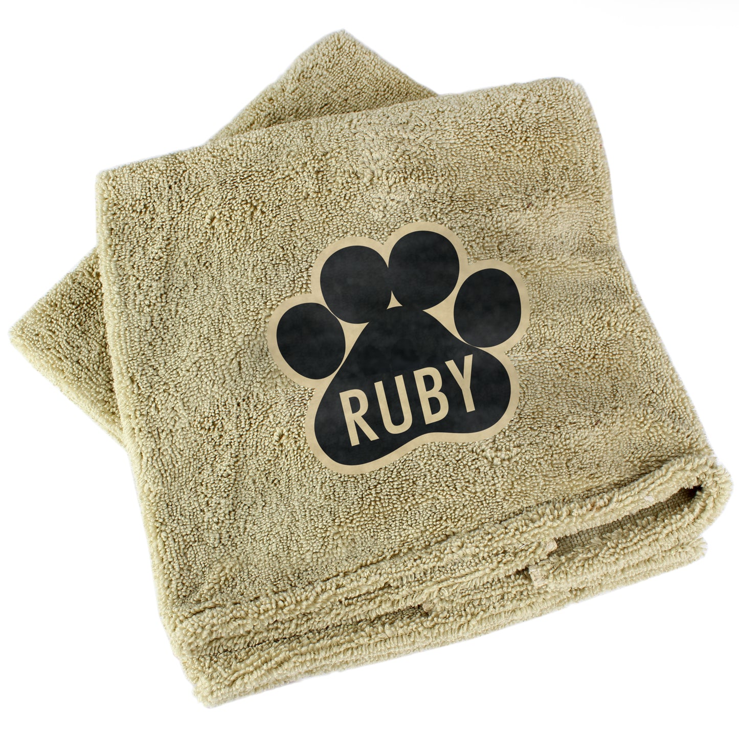 Personalised Pawprint Brown Microfiber Pet Towel