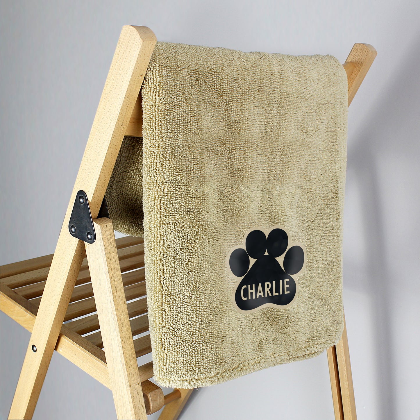 Personalised Pawprint Brown Microfiber Pet Towel