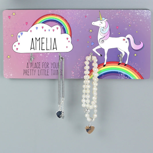 Personalised Wooden Unicorn Jewellery Hook Hanger