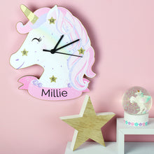Personalised Unicorn Head Wooden Clock