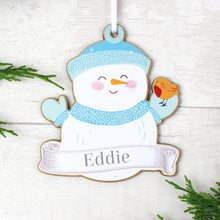 Personalised Colourful Christmas Characters Wooden Hanging Decorations - Set of Four