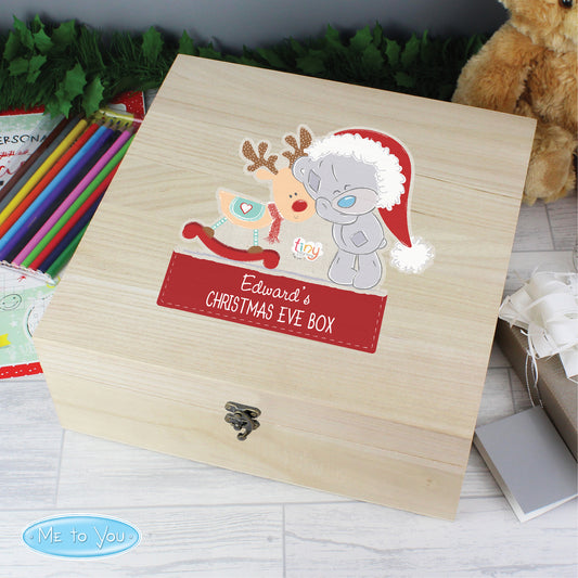 Personalised Tiny Tatty Teddy (Me to You) Large Wooden Christmas Eve Box