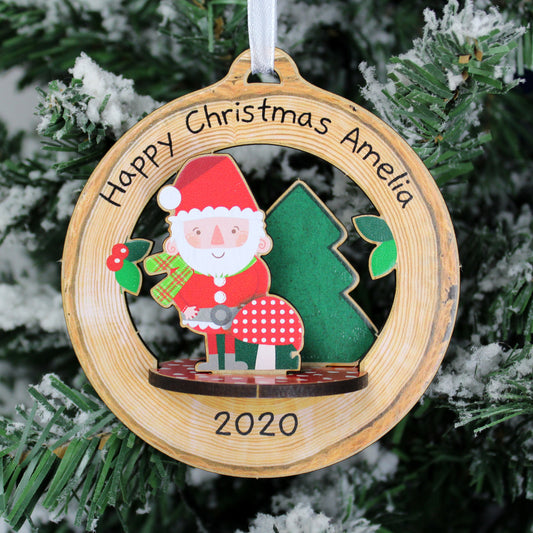 Personalised Make Your Own Santa & Toadstool 3D Hanging Christmas Decoration