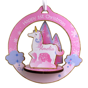 Personalised Make Your Own Unicorn 3D Christmas Hanging Decoration