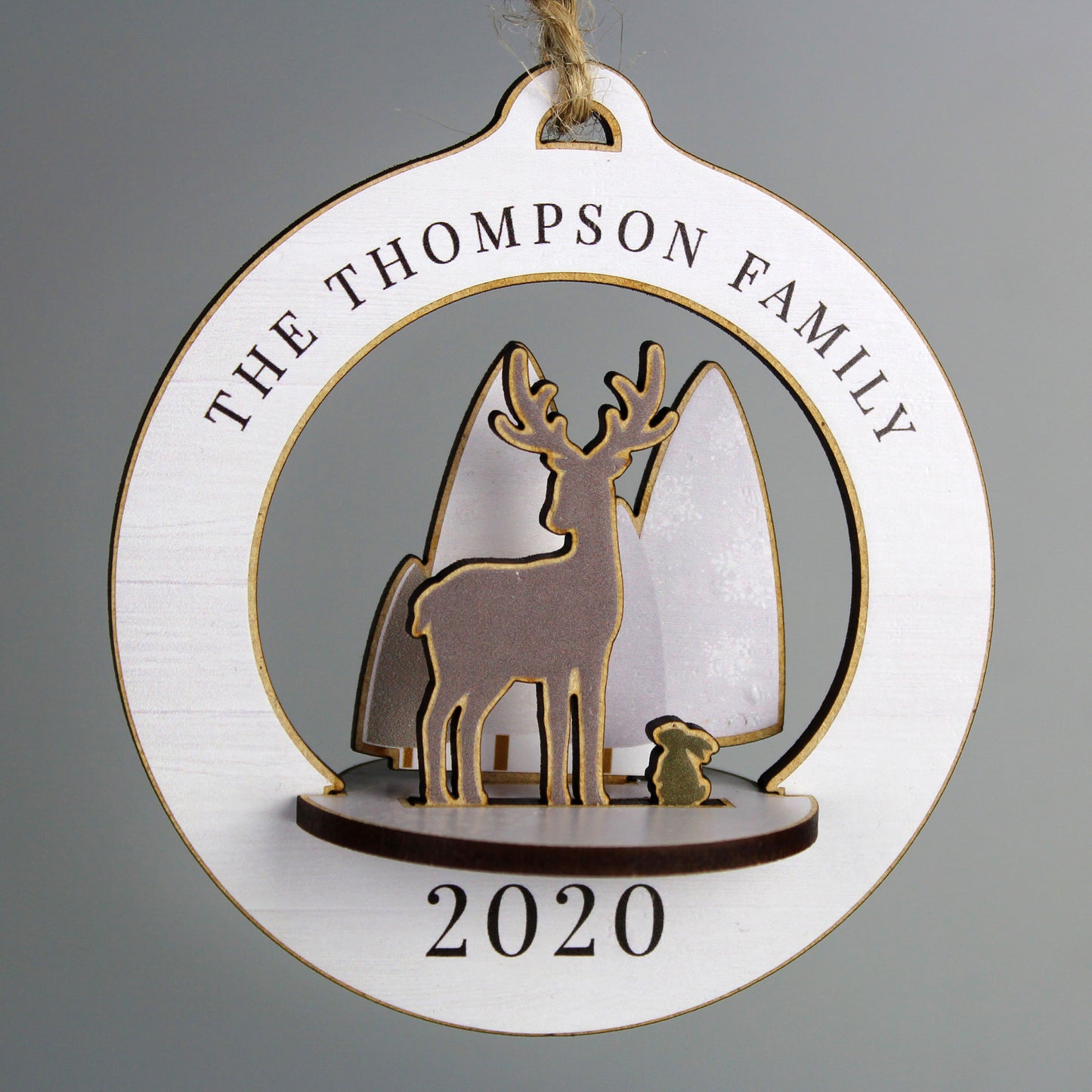 Personalised Make Your Own Woodland Deer 3D Hanging Christmas Decoration