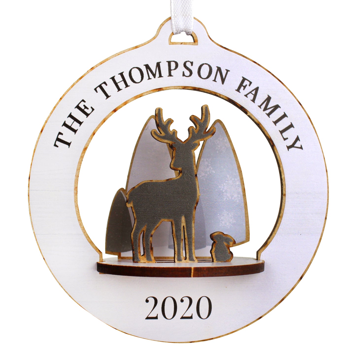 Personalised Make Your Own Woodland Deer 3D Hanging Christmas Decoration