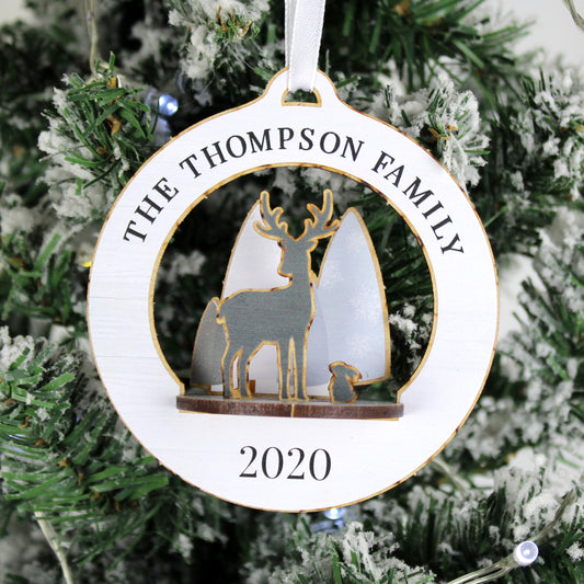 Personalised Make Your Own Woodland Deer 3D Hanging Christmas Decoration