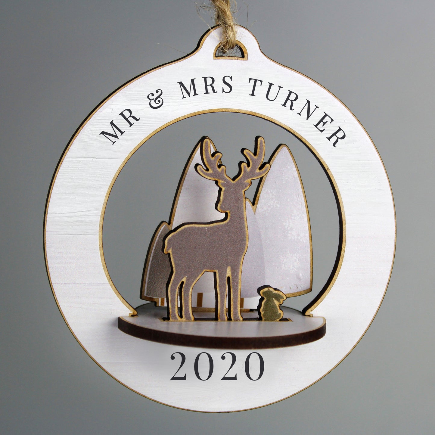 Personalised Make Your Own Woodland Deer 3D Hanging Christmas Decoration
