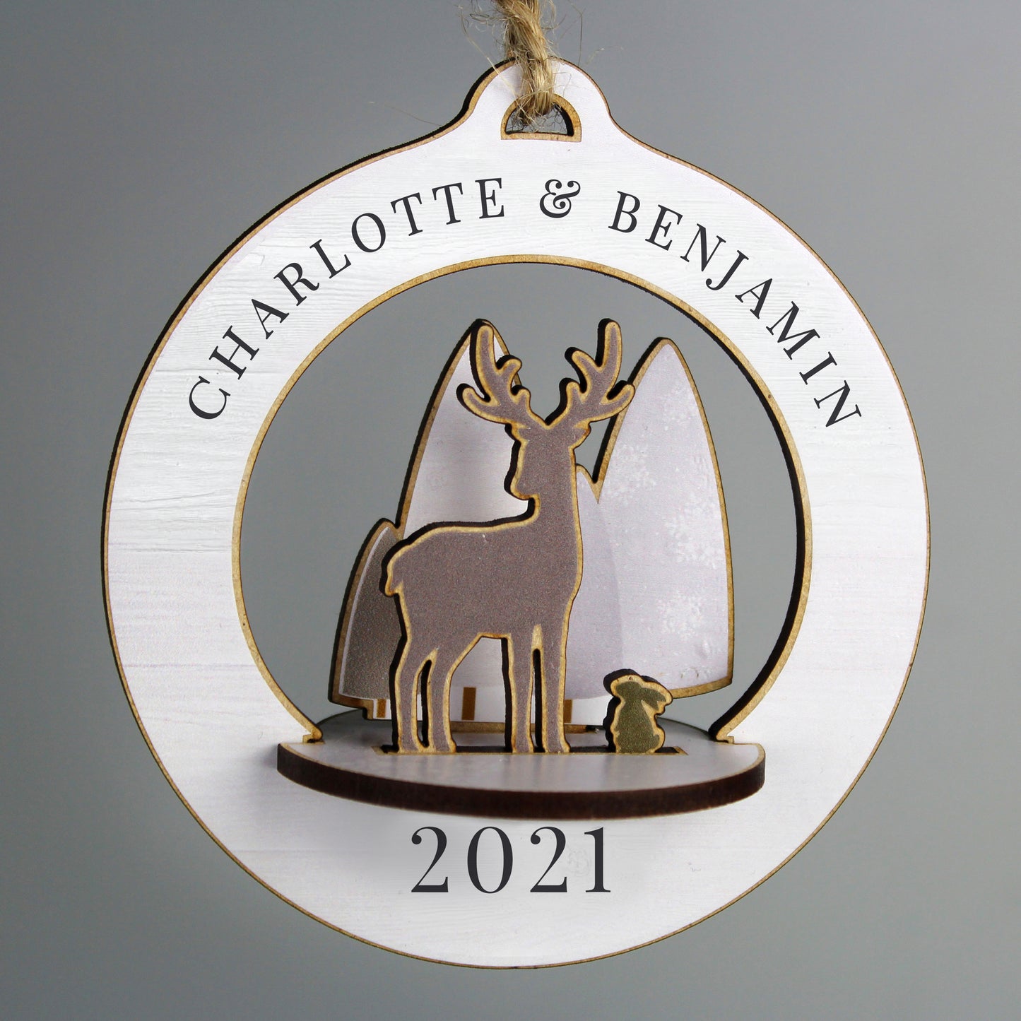 Personalised Make Your Own Woodland Deer 3D Hanging Christmas Decoration
