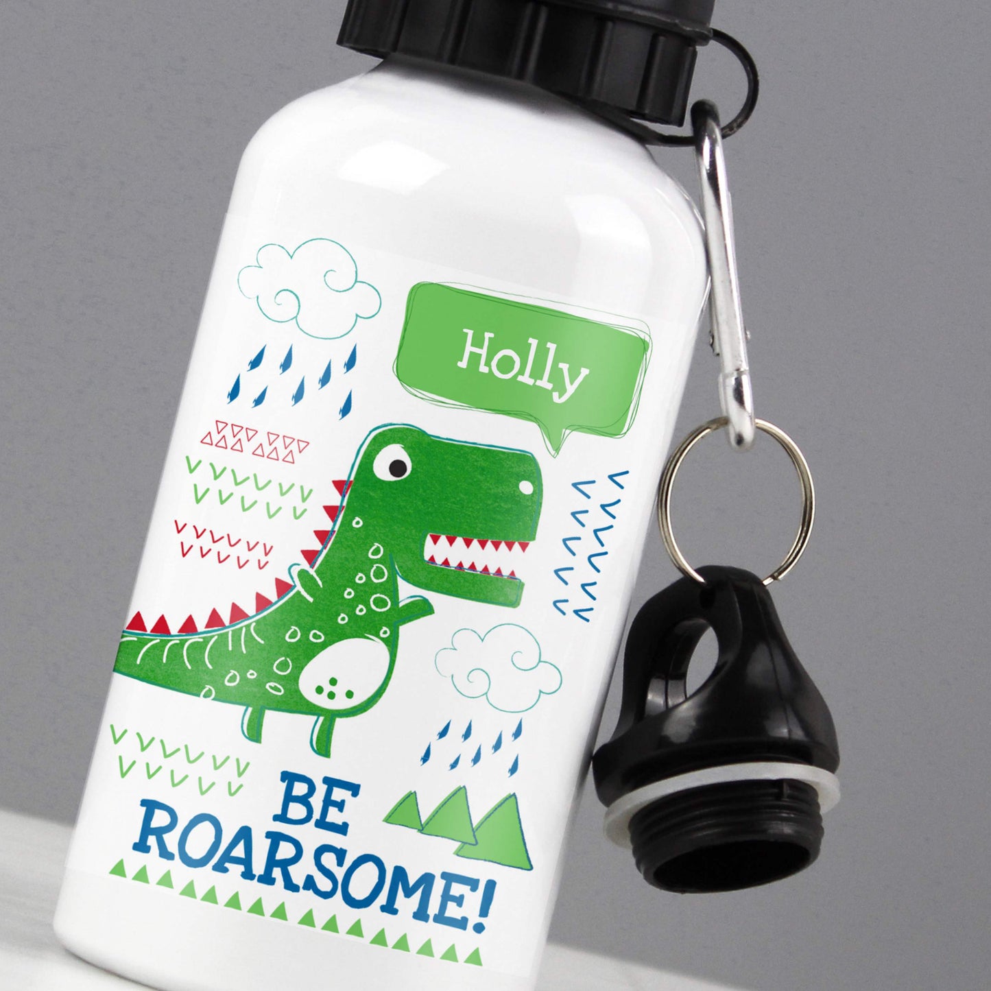 Personalised 'Be Roarsome' Dinosaur Water / Drink Bottle