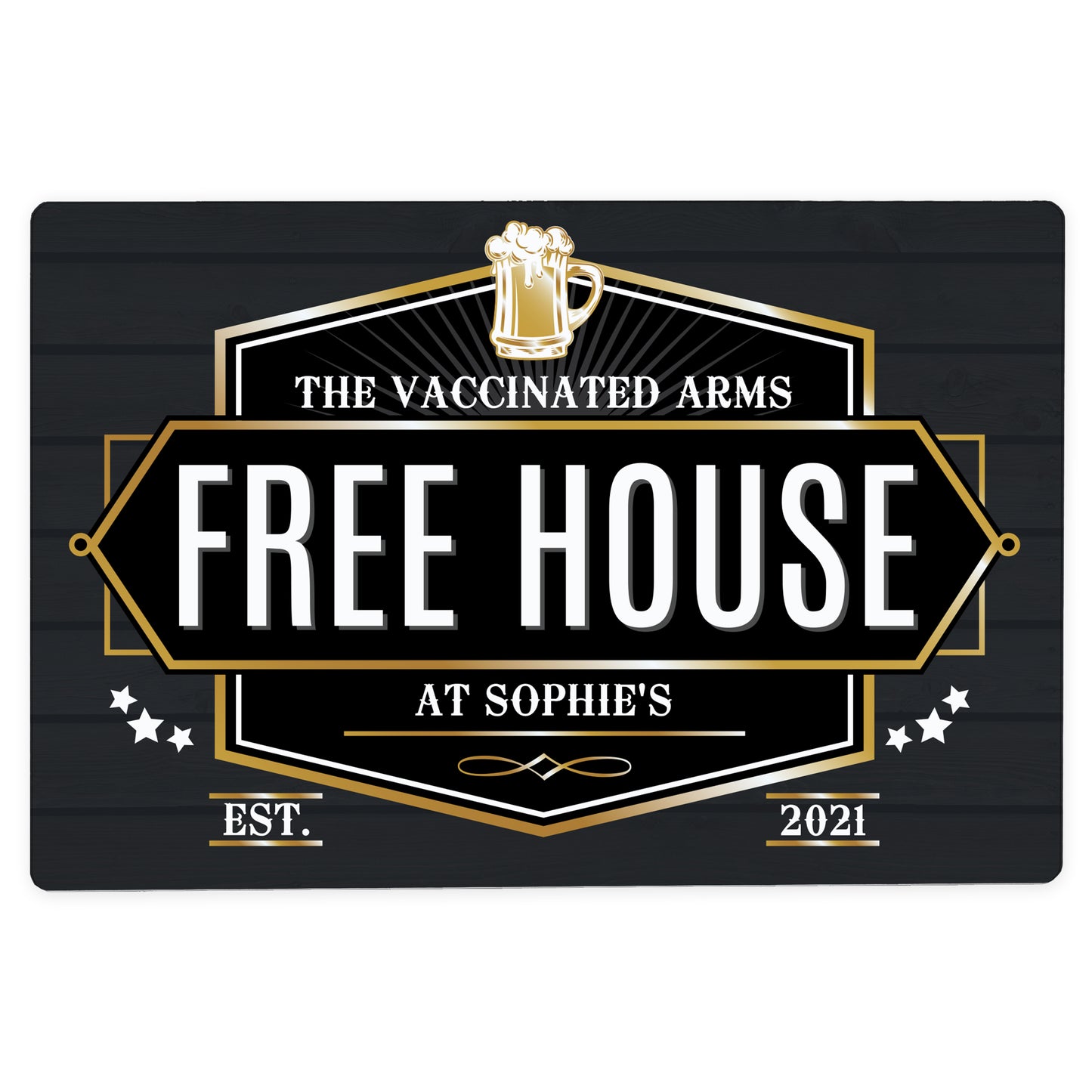 Personalised Free House Metal Sign - Black