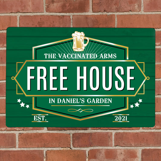 Personalised Free House Metal Sign - Green