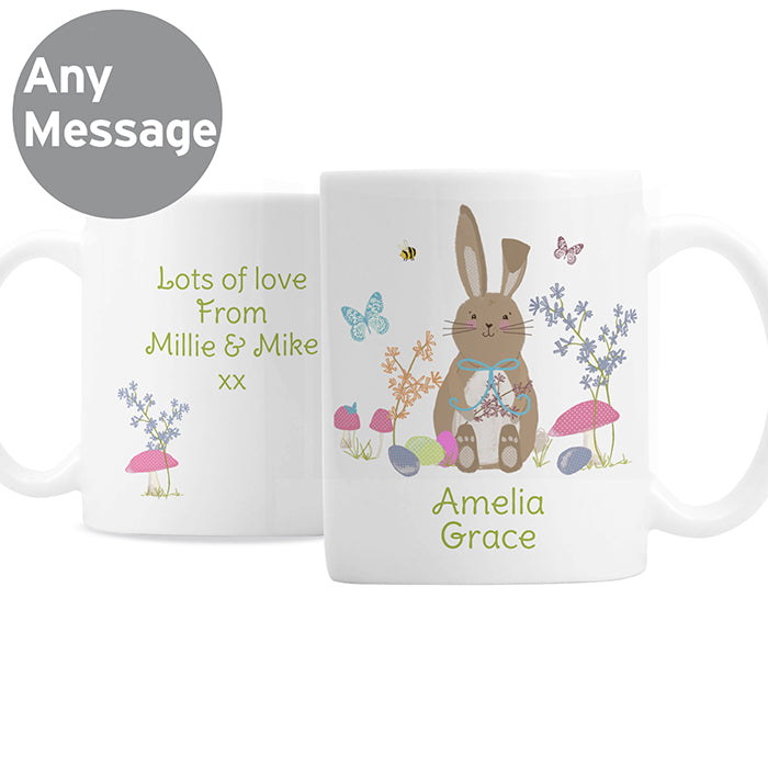 Personalised Easter Meadow Bunny Mug