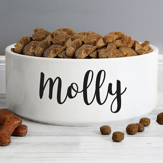 Personalised Ceramic White Pet Bowl