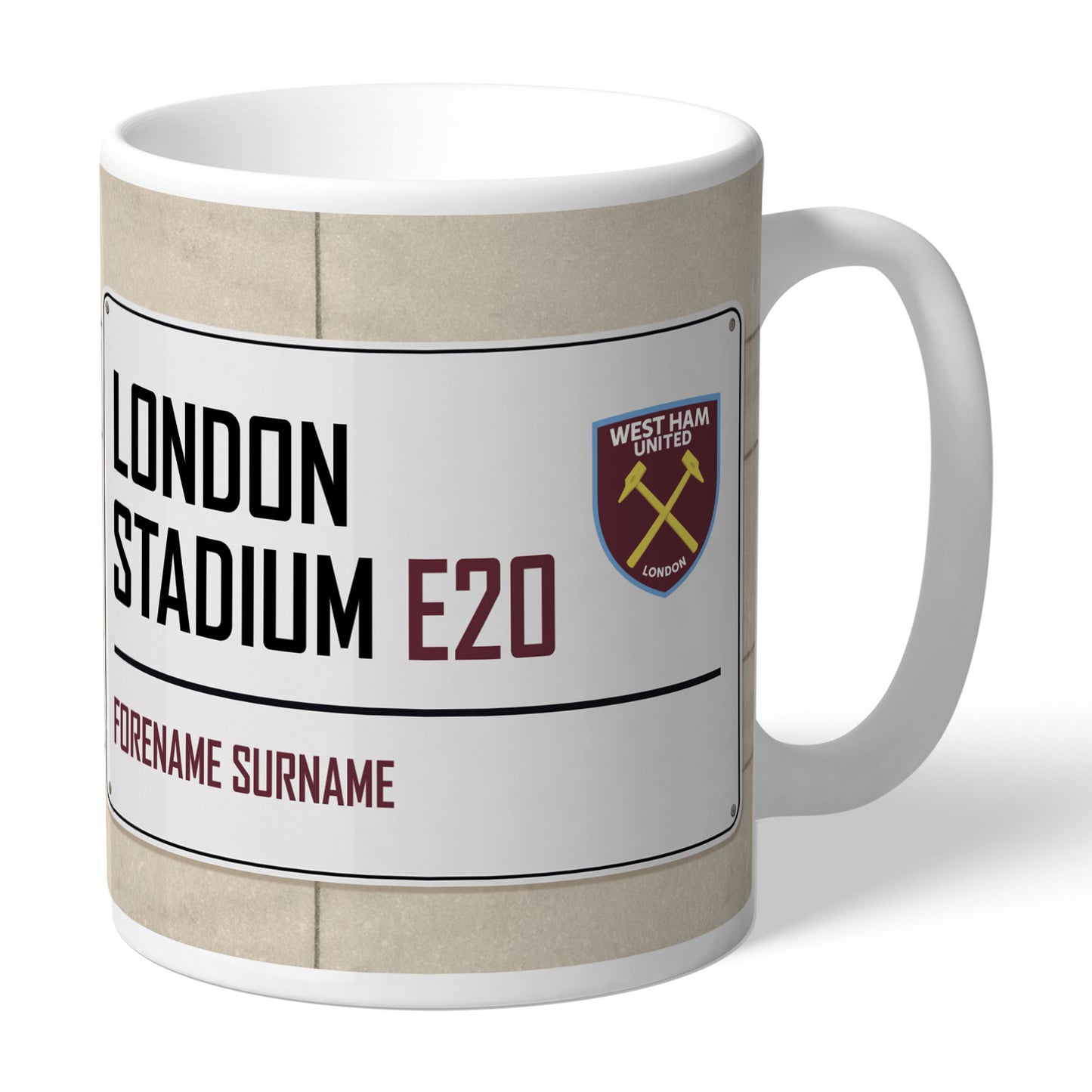 Personalised Football Team Street Sign Mugs - 8 Clubs Available
