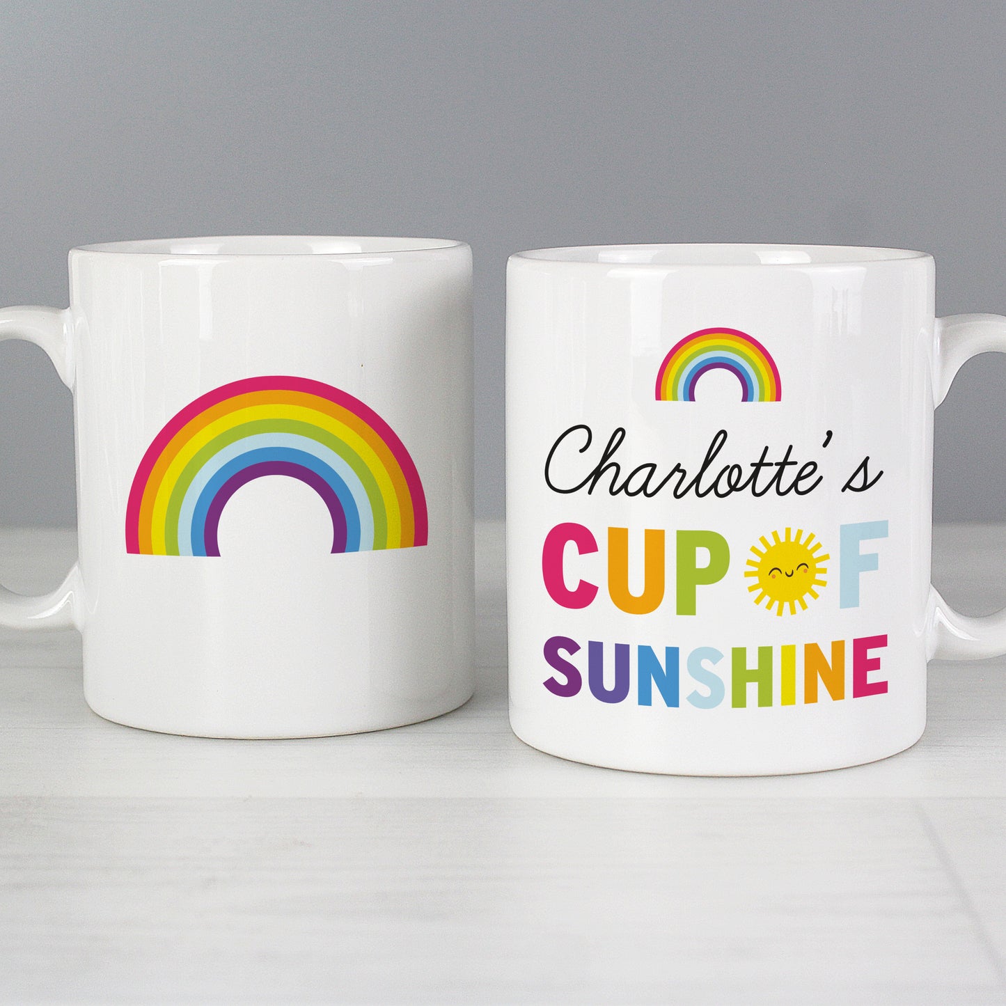 Personalised Rainbow 'Cup of Sunshine' Mug