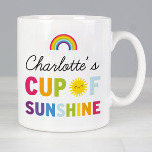 Personalised Cute Rainbow 'Cup of Sunshine' Mug