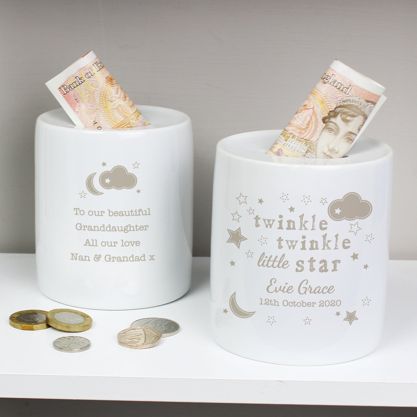 Personalised 'Twinkle Twinkle Little Star' Ceramic Money Box