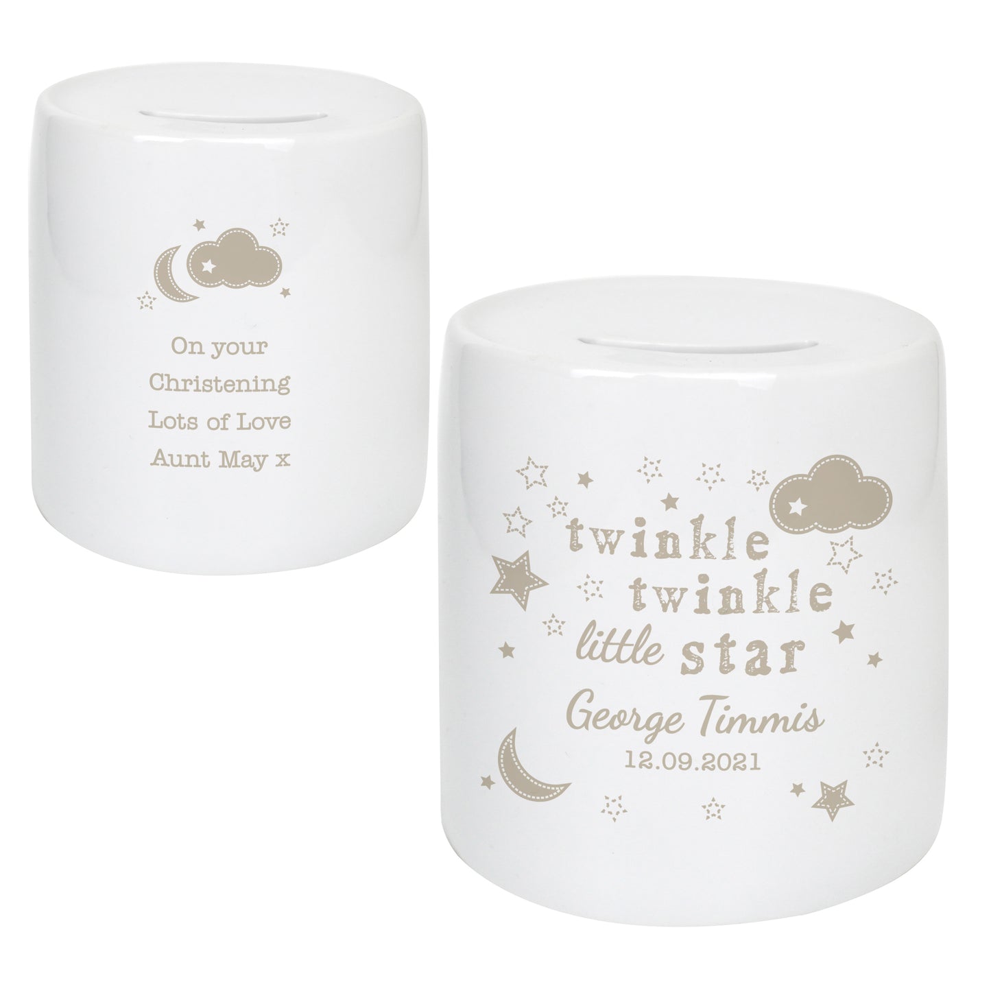 Personalised 'Twinkle Twinkle Little Star' Ceramic Money Box