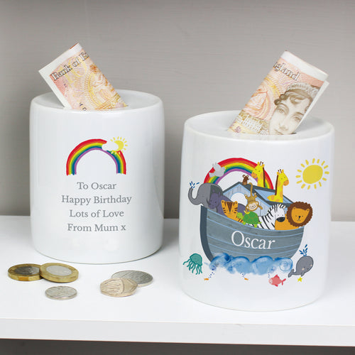 Personalised Noah's Ark Ceramic Money Box