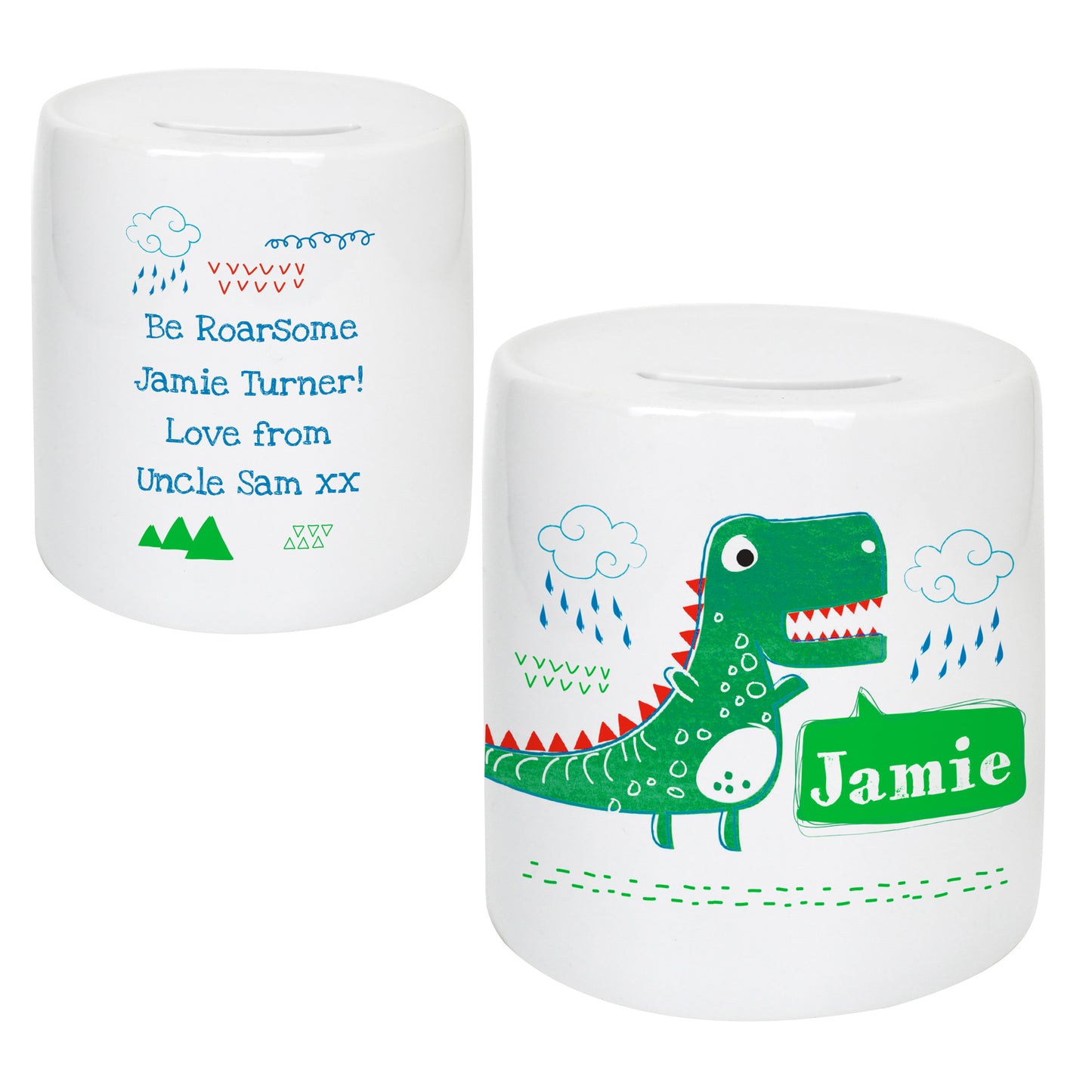 Personalised Dinosaur Ceramic Money Box