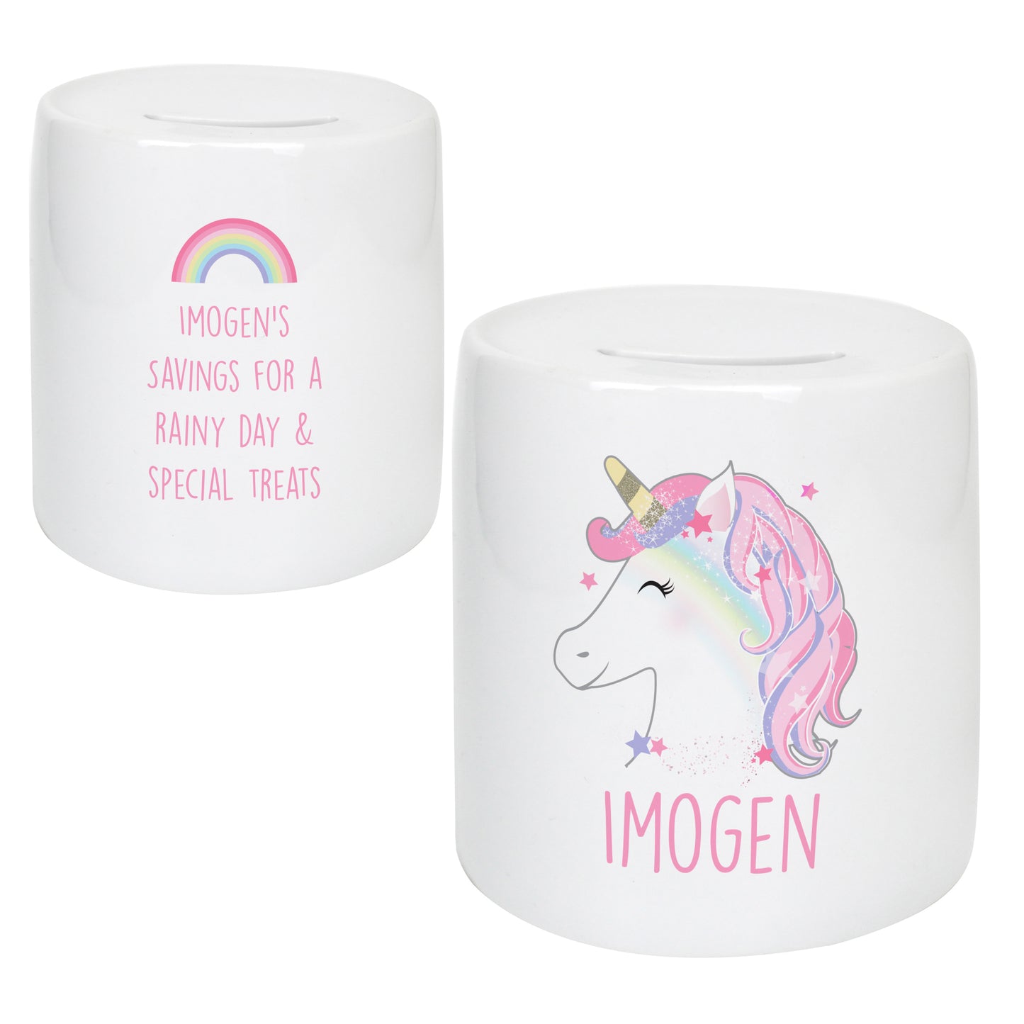 Personalised Unicorn Ceramic Money Box