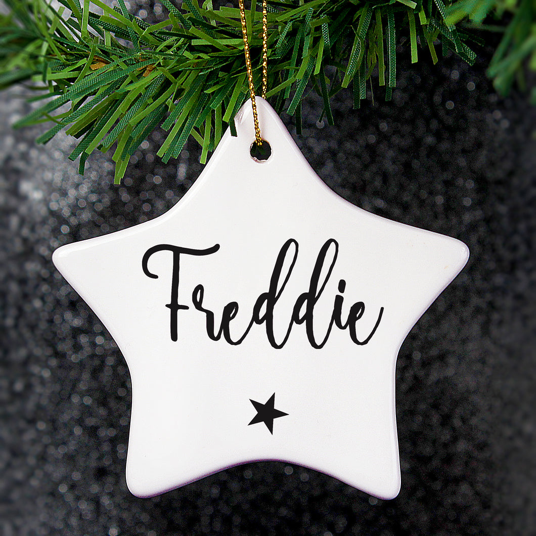 Personalised Ceramic Star Decoration - Great for Christmas