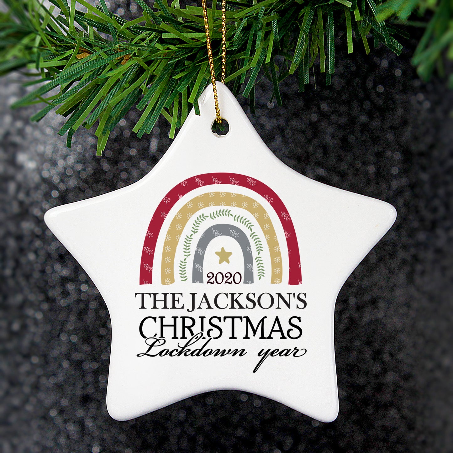 Personalised Christmas Lockdown (2020) Ceramic Star Decoration