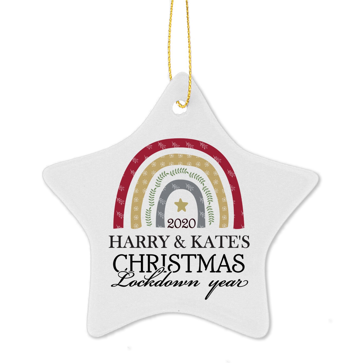 Personalised Christmas Lockdown (2020) Ceramic Star Decoration