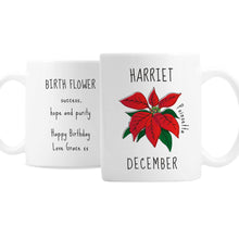 Personalised December Birth Flower - Poinsetta Mug