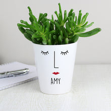 Personalised 'Mrs Face' Ceramic Plant Pot