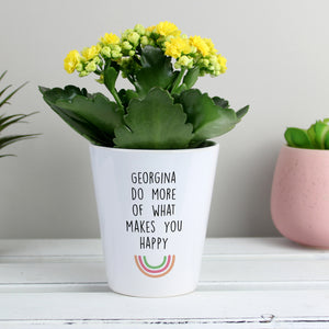 Personalised Rainbow Ceramic Plant Pot