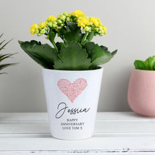 Personalised Heart Ceramic Plant Pot