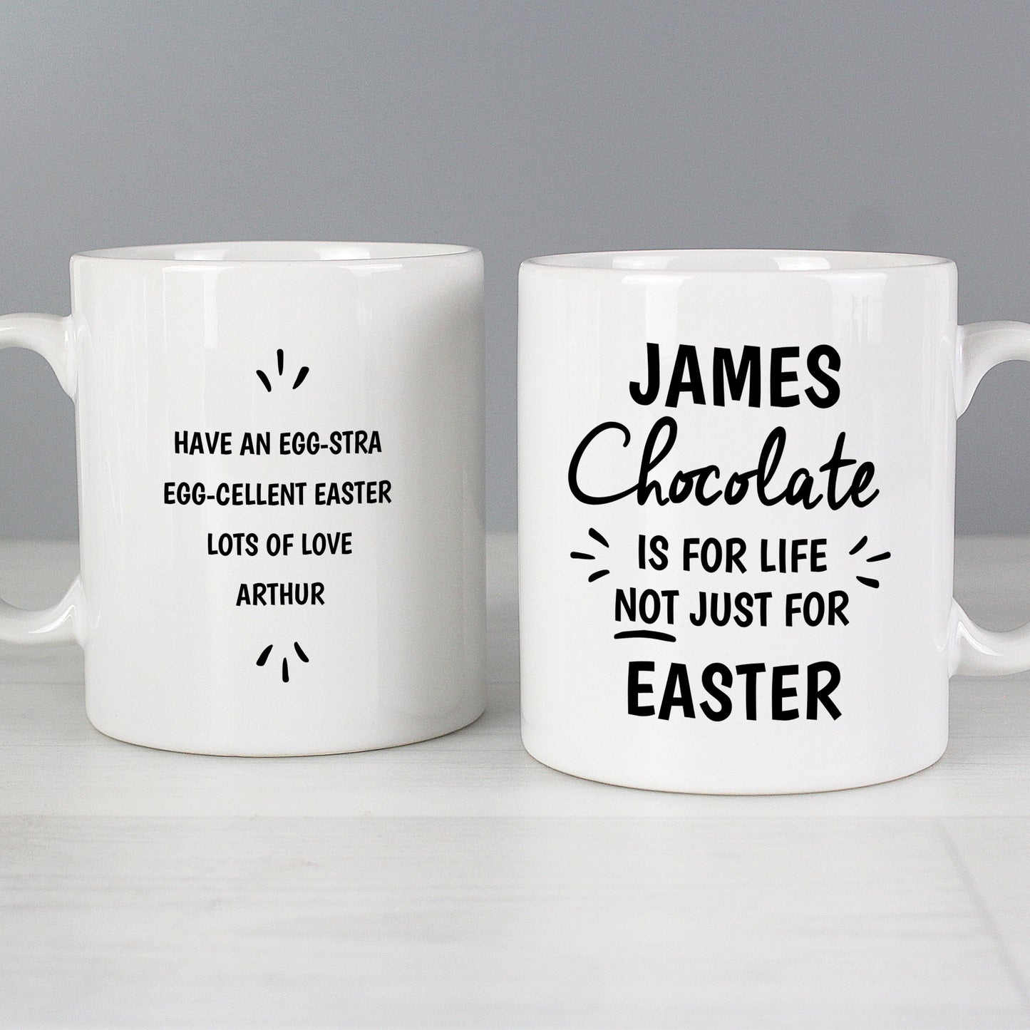 Personalised 'Chocolate Is For Life not just for Easter' Mug