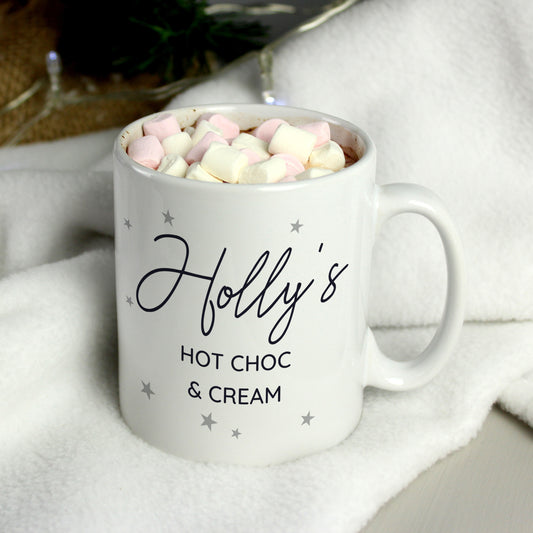 Personalised Little Grey Stars Mug - Any Message