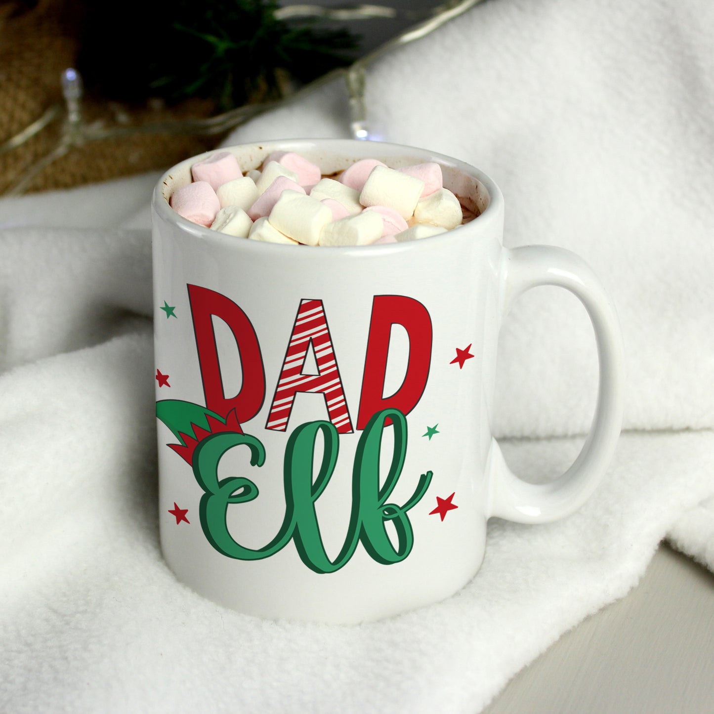 Personalised 'Dad Elf' Christmas Mug