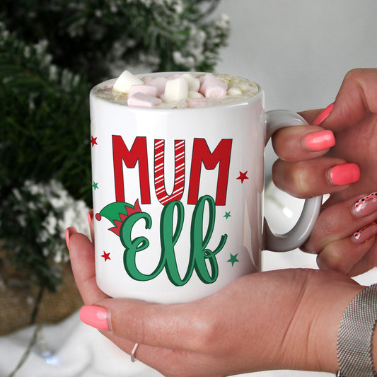 Personalised 'Mum Elf' Christmas Mug